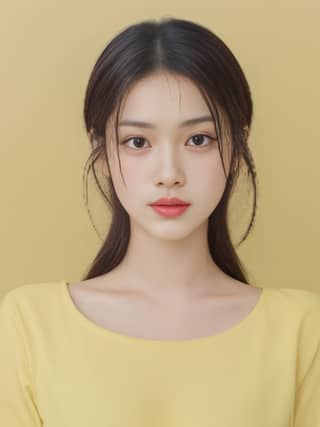 with long hair and a yellow top