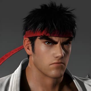 street fighter Ryu with a red bandana on his head