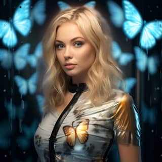 blonde butterfly woman chroma skin Photo taken on phase one XF IQ4