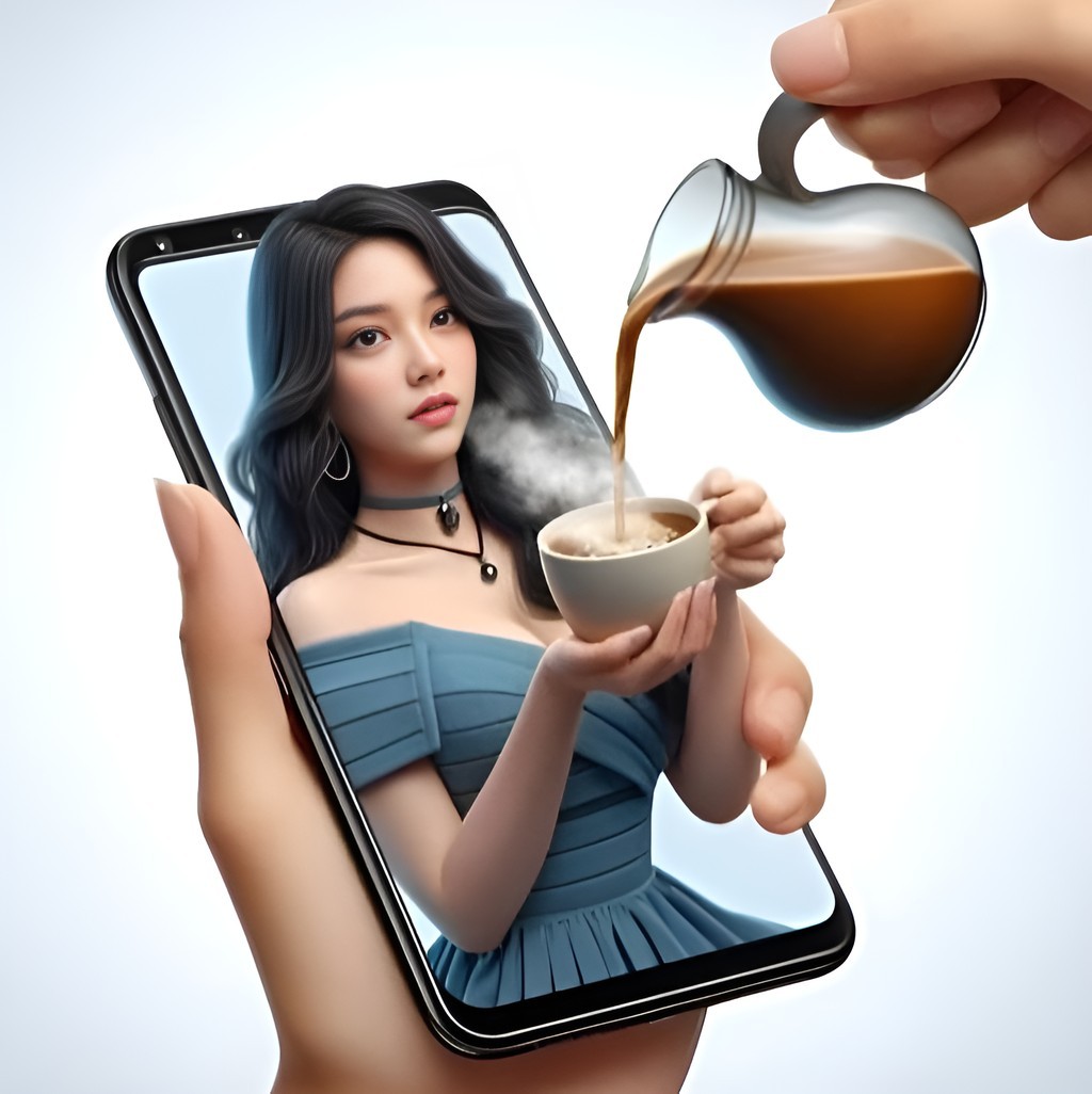 two pictures of holding a cup of coffee