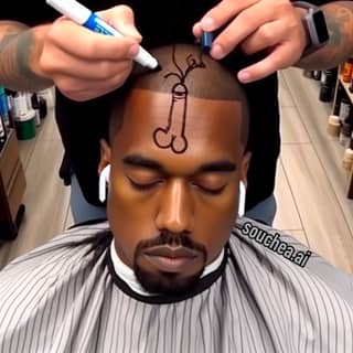 kanye west's hair is a mess
